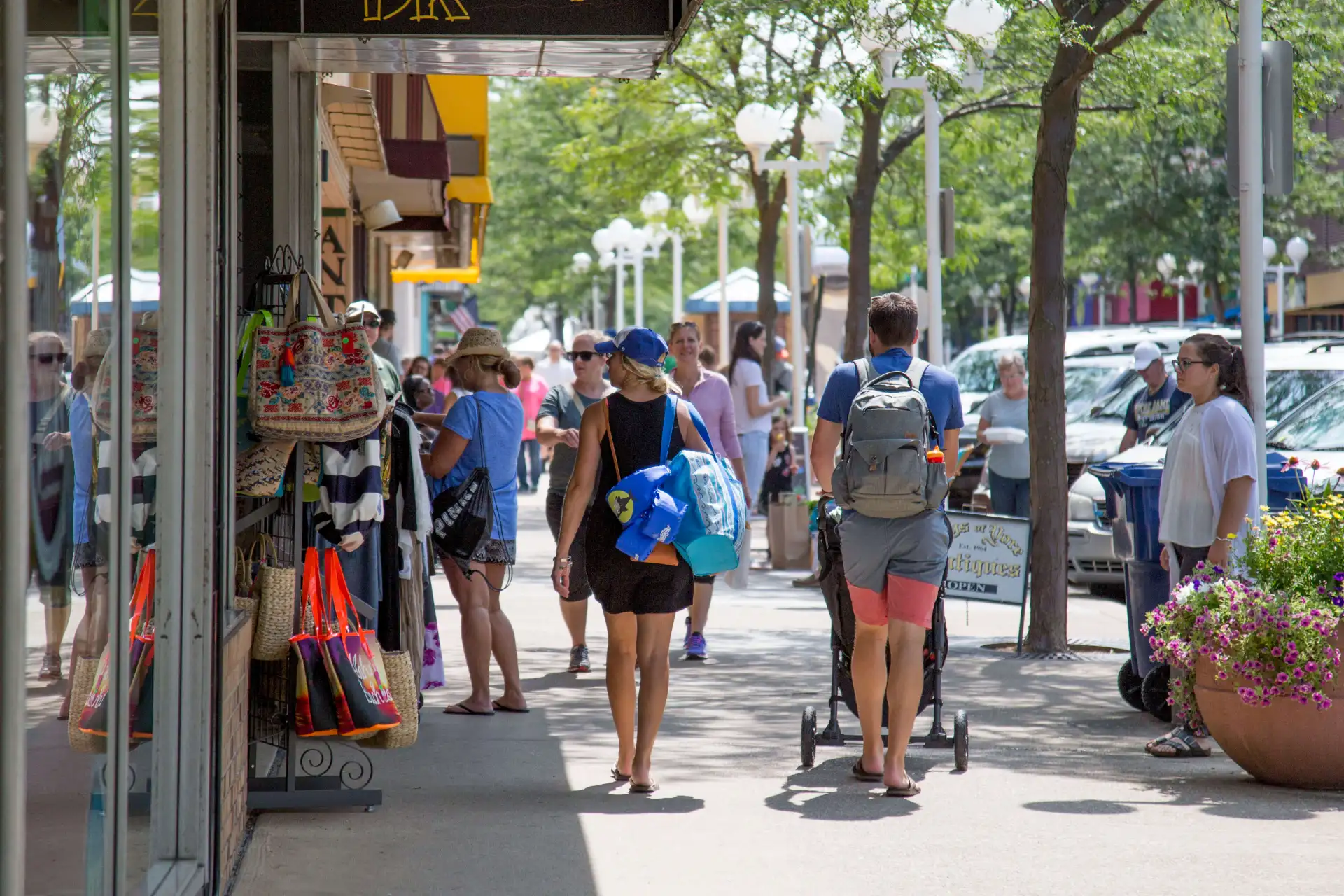 downtown shoppers in St. Joseph, MI