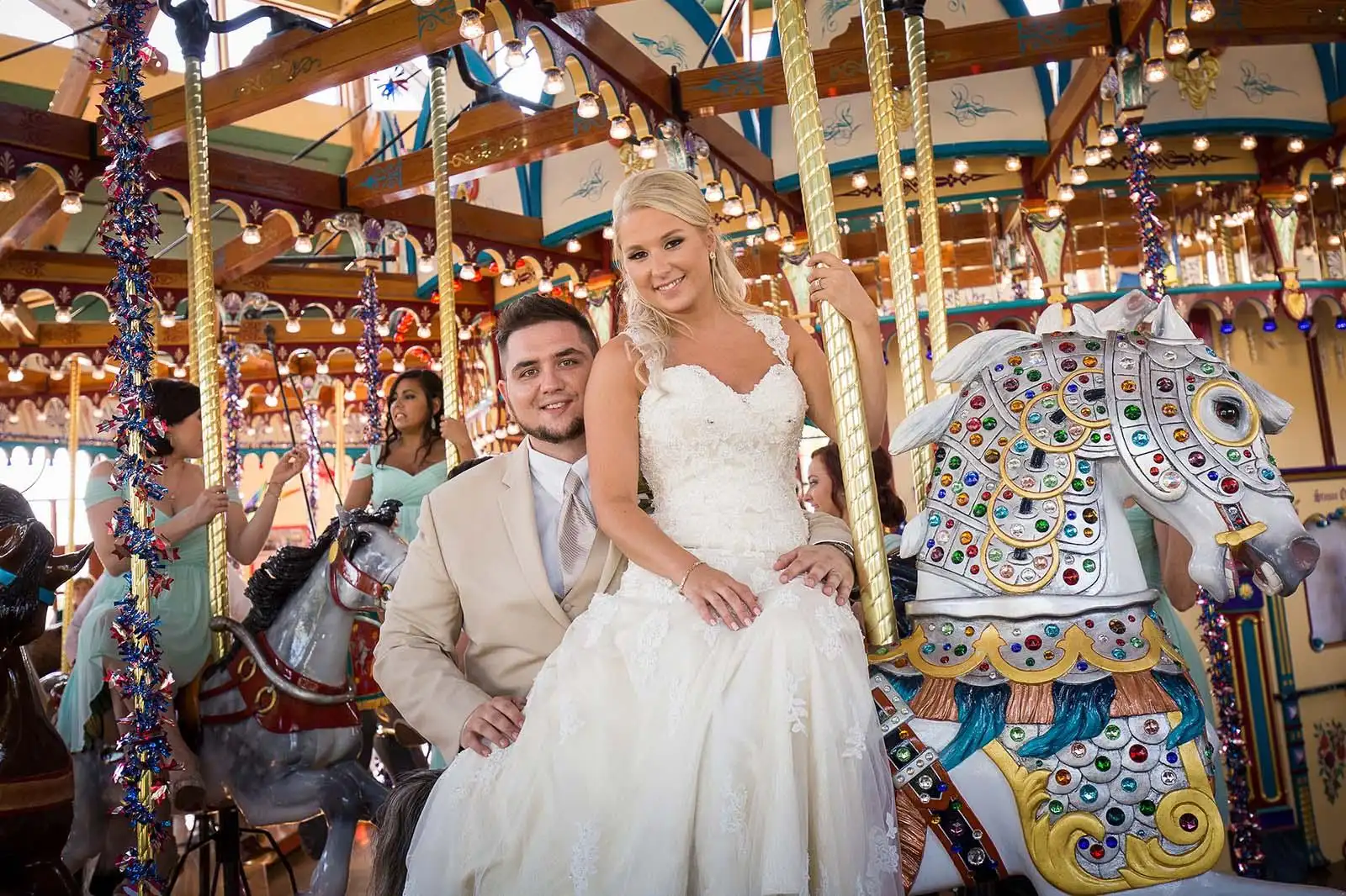 Wedding photos on the Carousel.