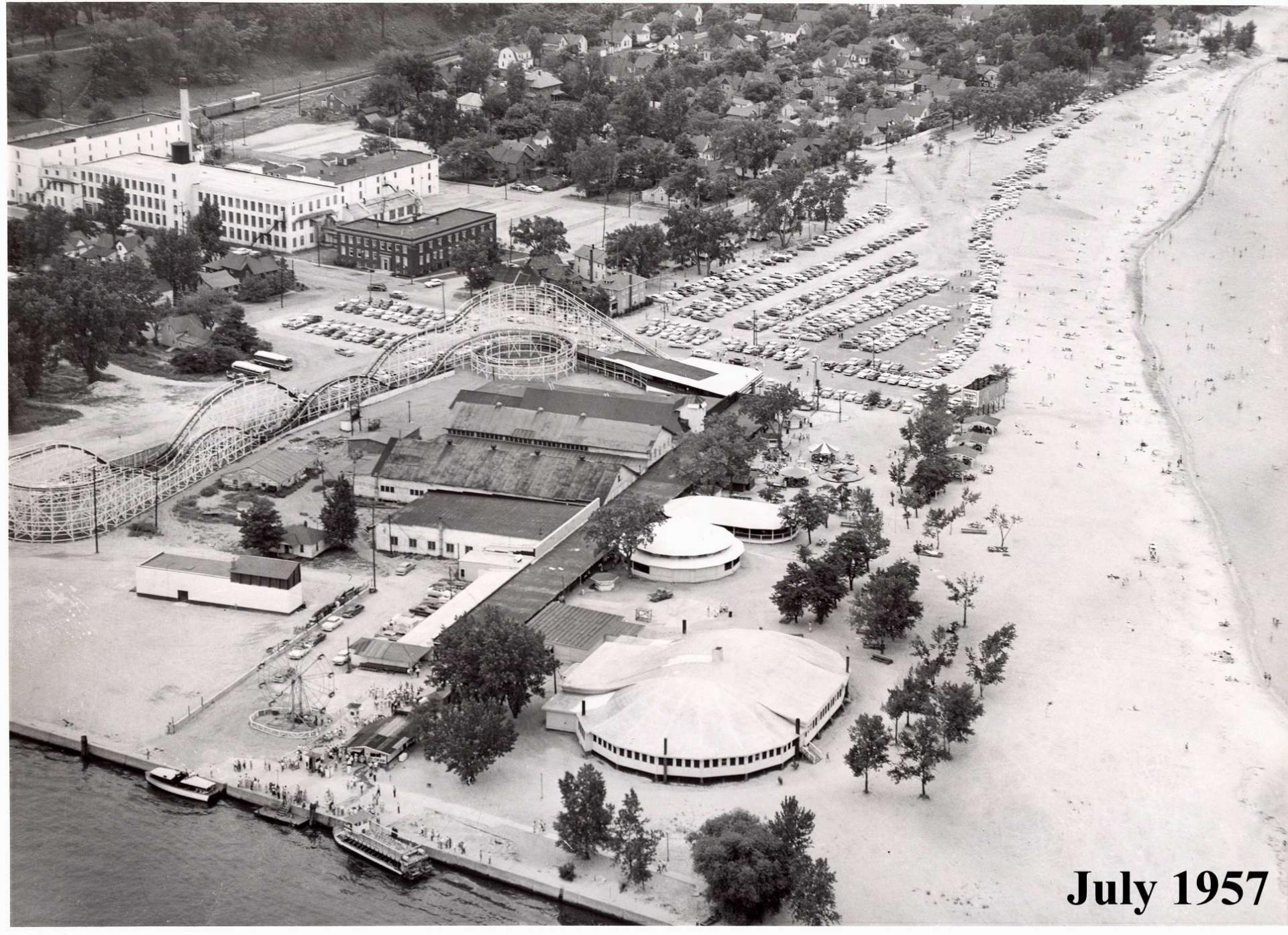 Silver Beach Amusement Park Aerial view 1957