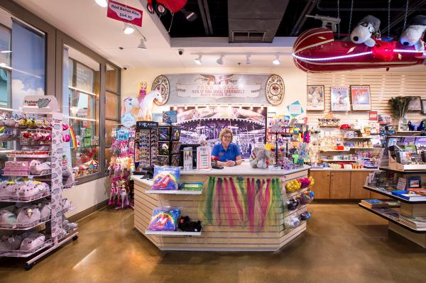 volunteer standing at the Brass Ring Gift Shop checkout