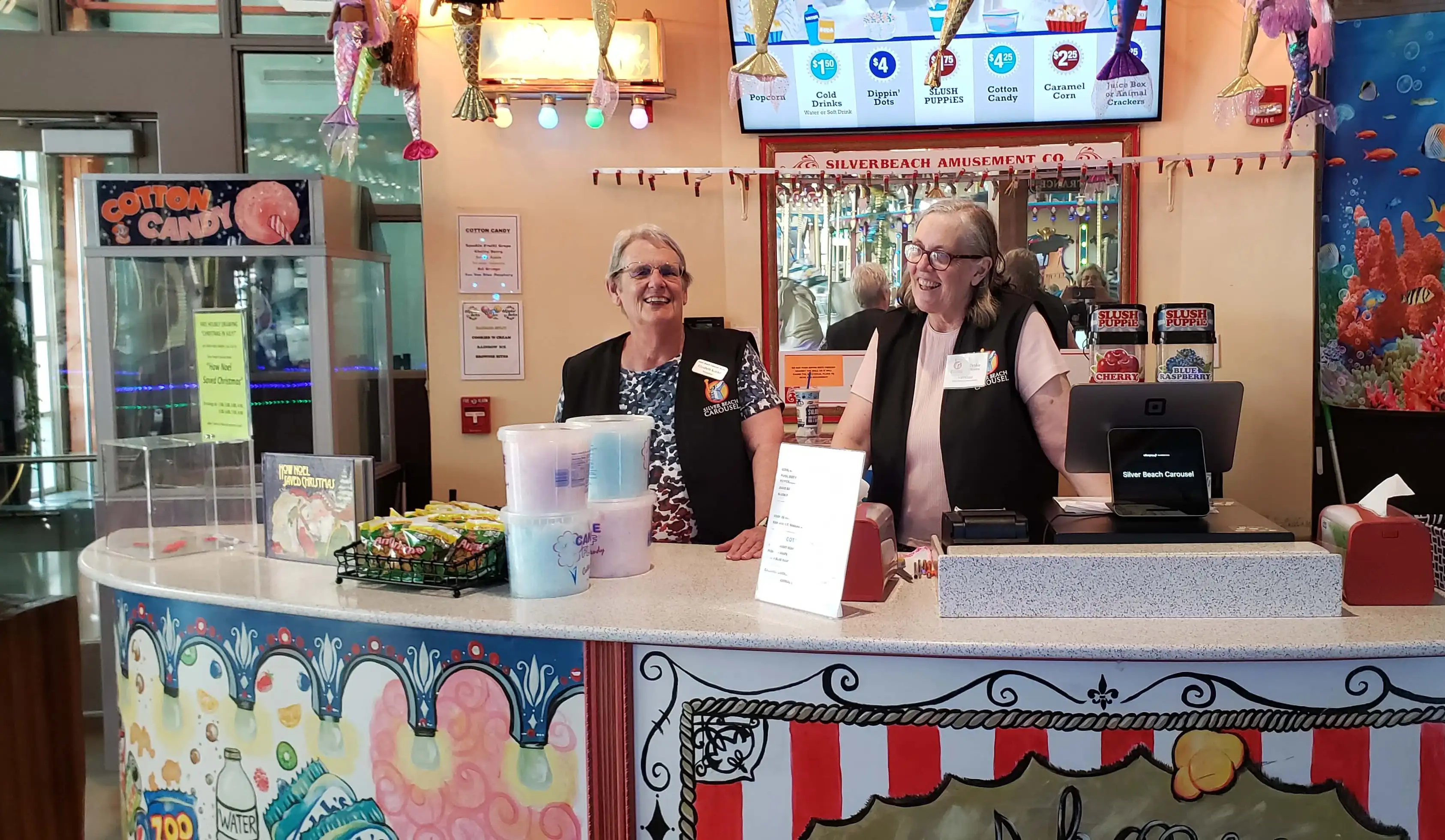 Volunteers at the Silver Beach Carousel