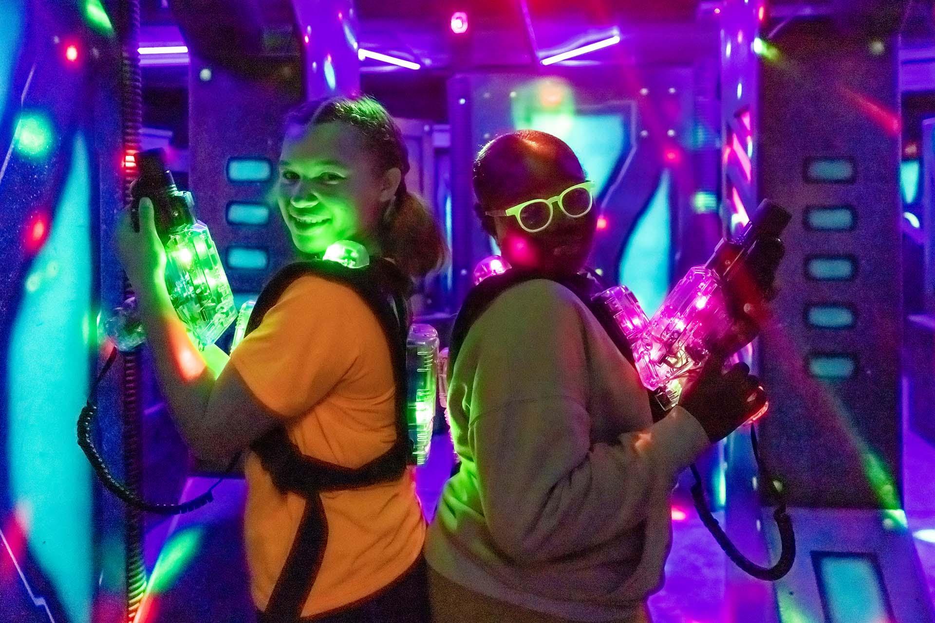 Kids Playing Laser Tag at Slackers