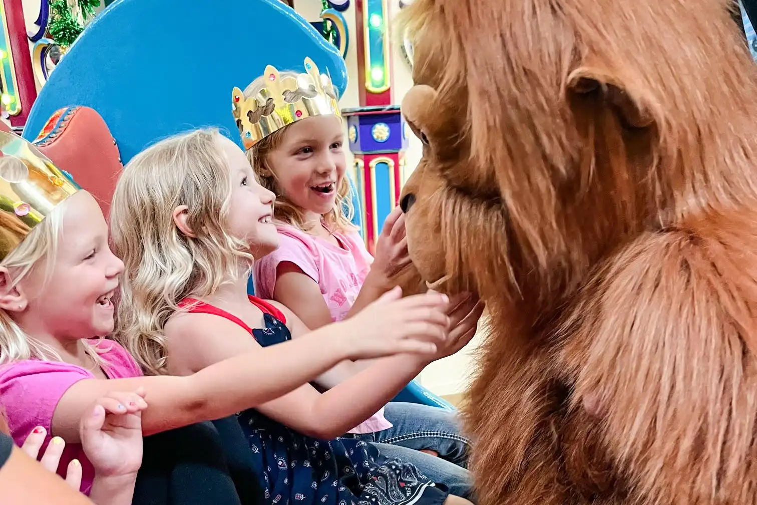 Kids enjoying a birthday party at the Silver Beach Carousel. 