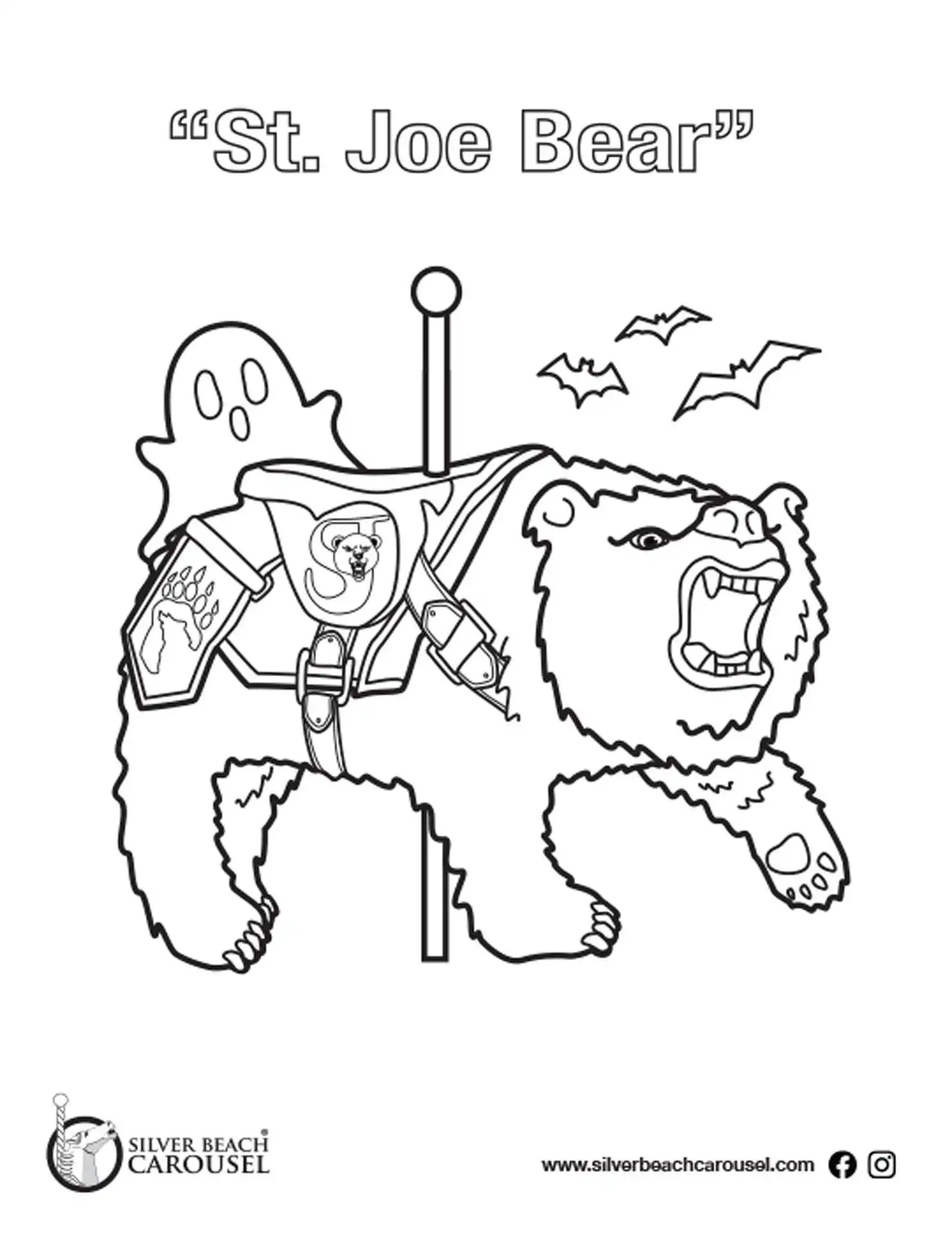 St. Joe Bear Halloween Coloring Page